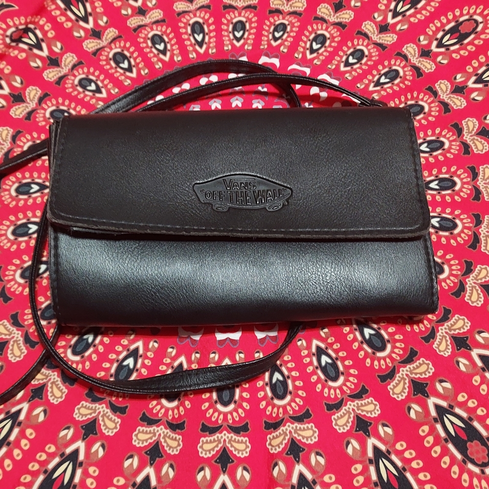 Vans Black Crossbody Leather Shoulder Bag